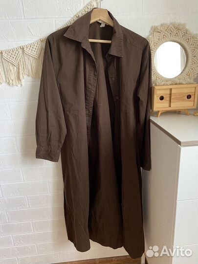 Платье рубашка hm миди