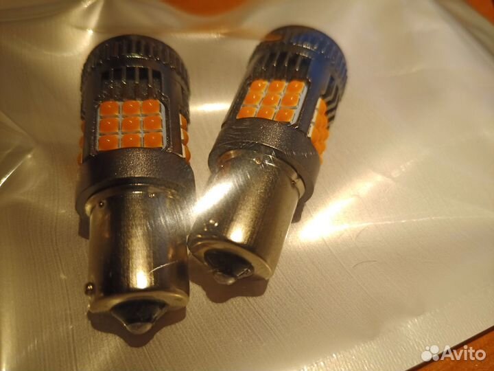 Лампы P21W BA15S желтые диодные