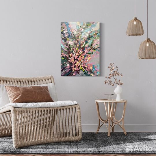 Картина маслом ''Цветение вишни