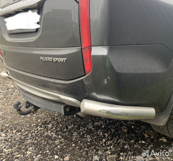 Защита заднего бампера на Паджеро Спорт 3