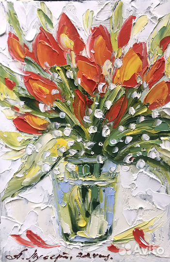 Картины Весенние цветы масло много работ