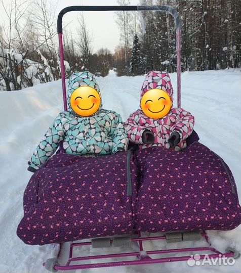 Двойные санки, санки для двойни