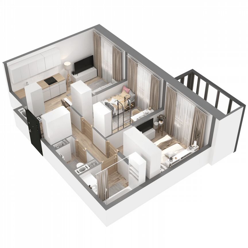 2-к. квартира, 49,4 м², 14/23 эт.