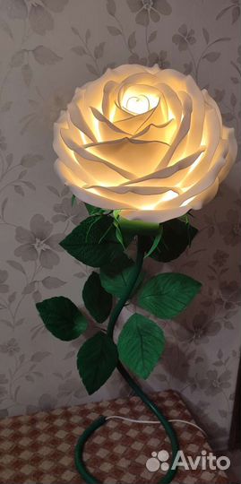 Торшер роза из изолона, высота 110