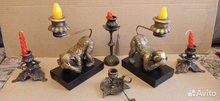 Подсвечники из латуни Италия