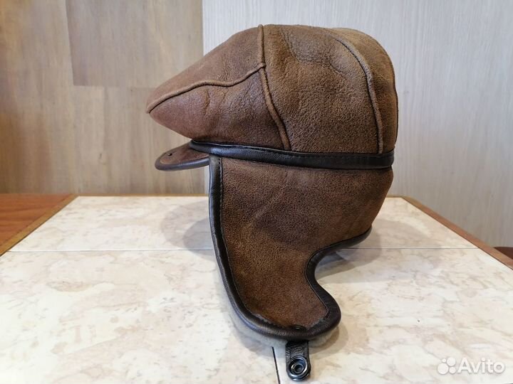 Шапка зимняя натуральный мех и кожа