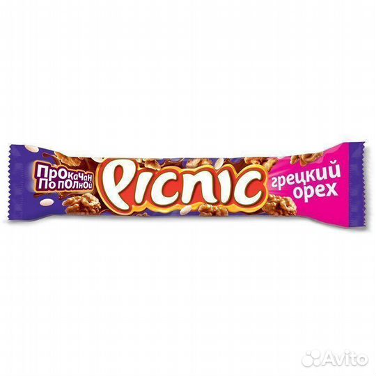 Опт - Шоколадный батончик Picnic Грецкий Орех 52г