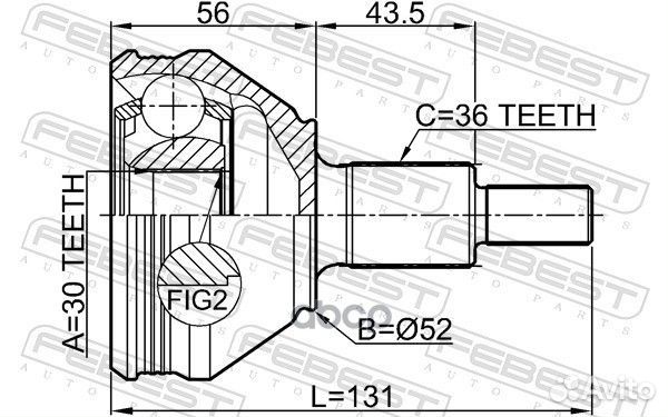 Шрус наружный 30x52x36 seat cordoba/vario 2003