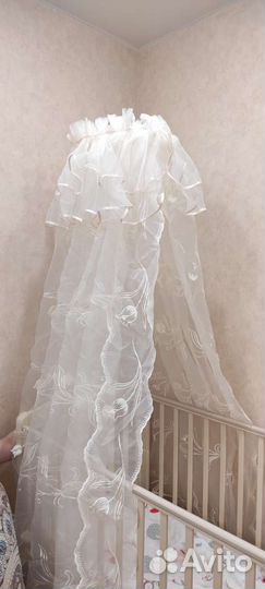 Балдахин на детскую кроватку новый