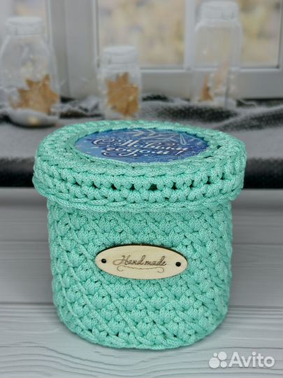 Вязаные корзинки ручной работы