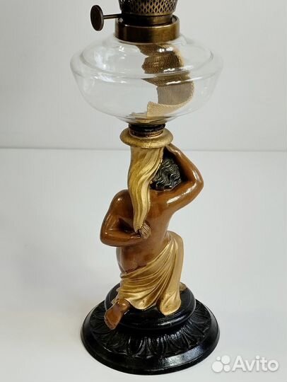 Настольная лампа старинная антикварная керосиновая