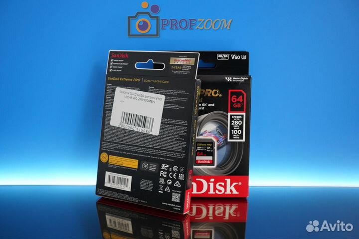 Карта памяти Sandisk 64Gb Extreme Pro V60 UHS-II