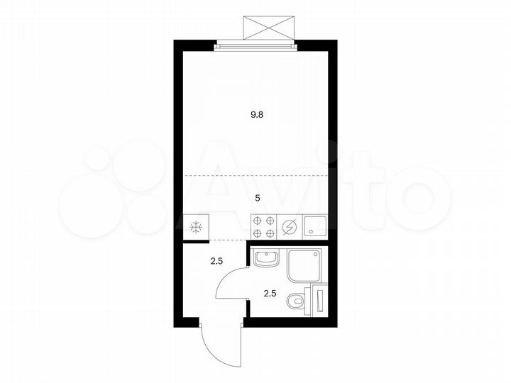 Квартира-студия, 19,8 м², 4/25 эт.