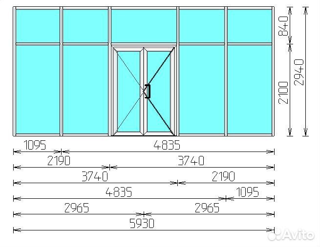 Алюминиевый витраж