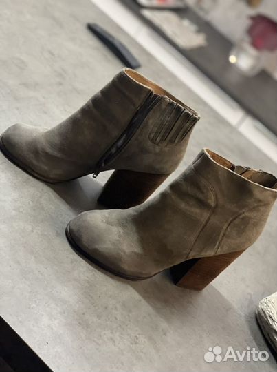 Ботильоны серые 39 замша