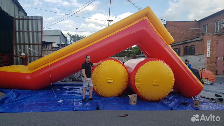 Надувная водная горка для водоемов, коммерческая