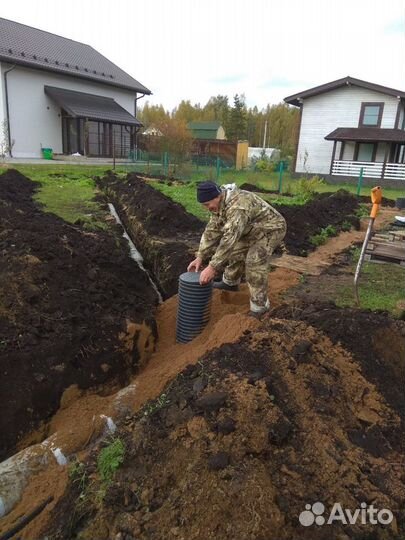 Дренаж участка без щебня, ливнеотвод, лотки