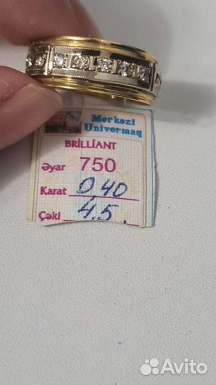 Золотой перстень печатка 750 пробы 0.40 карат
