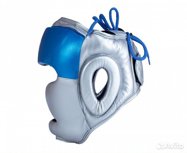 Шлем боксерский clinch kids серебристо-синий C128