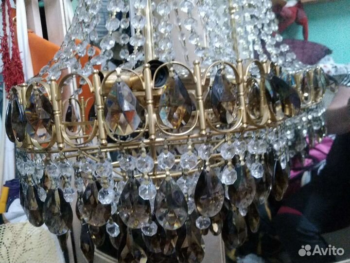 Люстра хрустальная потолочная бу