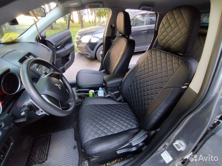 Чехлы экокожа Ромб Mitsubishi ASX Автопилот