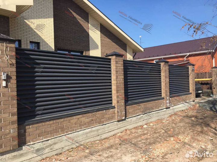 Забор жалюзи горизонтальный