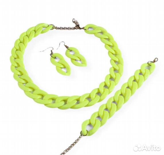 Набор серьги+браслет+колье новый