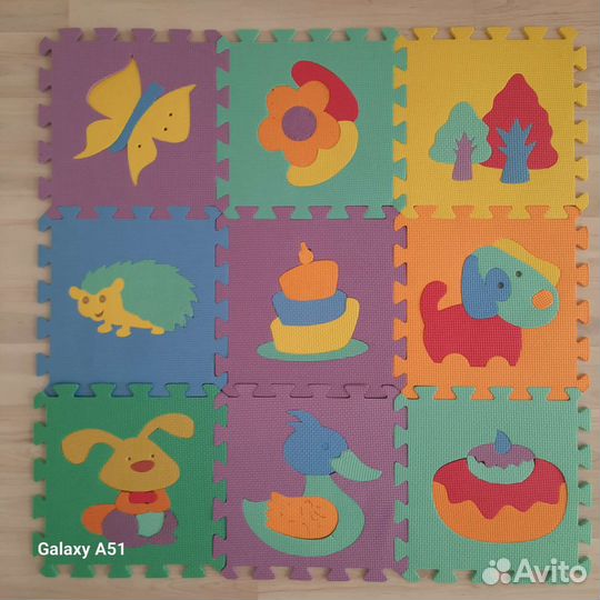 Мягкий коврик пазл детские игрушки