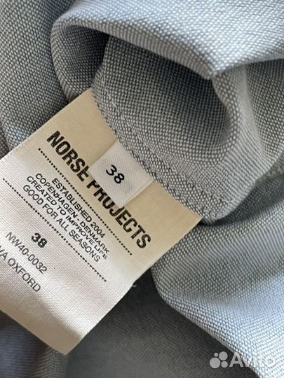 Голубая рубашка Norse Projects, eur 38 (cos)