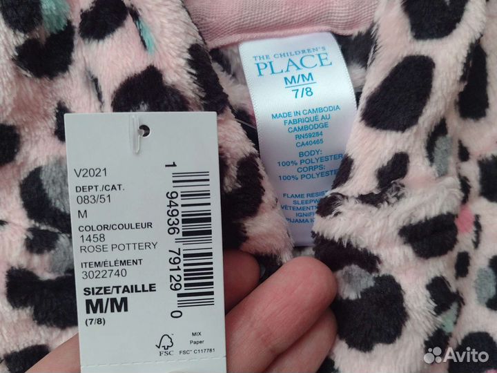 Новый махровый халат 128 Children's Place девочки