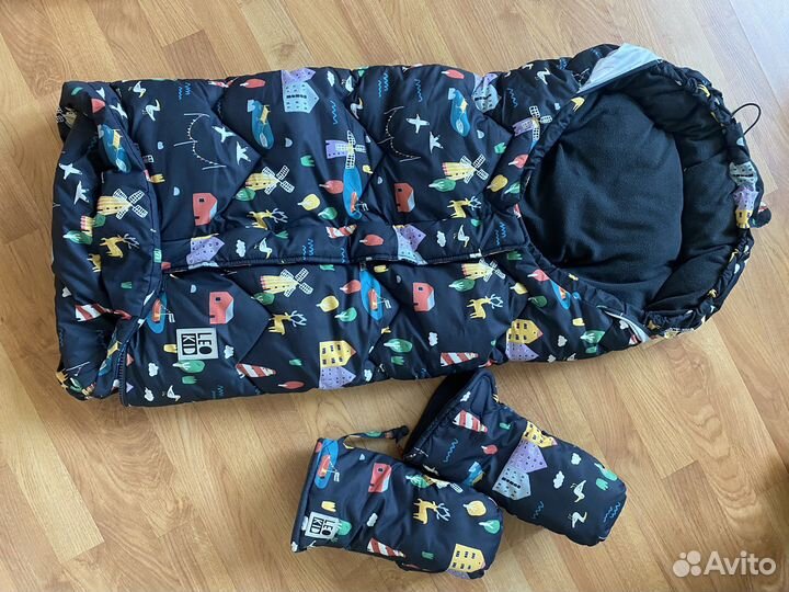 Конверт leokid + варежки на коляску