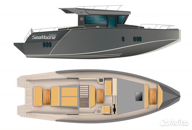 Алюминиевый катер 10м с двумя каютами Seamoone1050