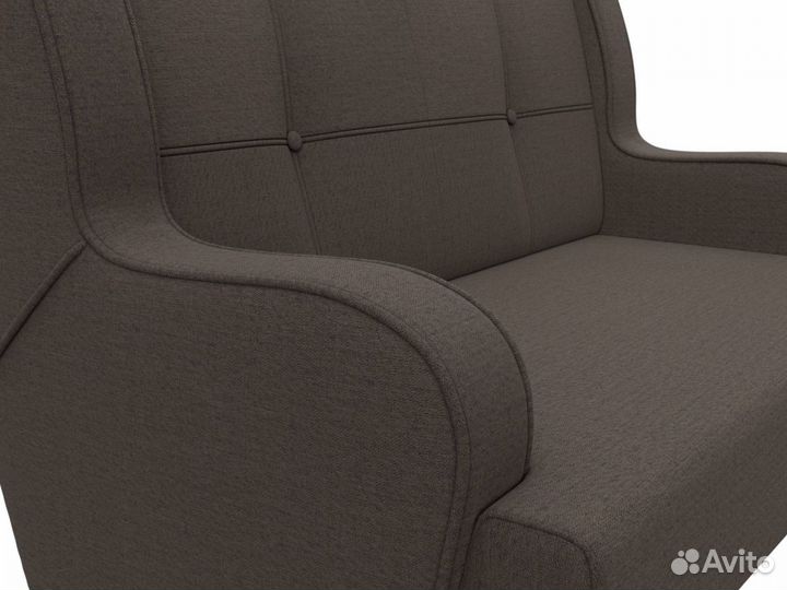 Диван прямой Неаполь 2-х местный, рогожка, амур коричневый