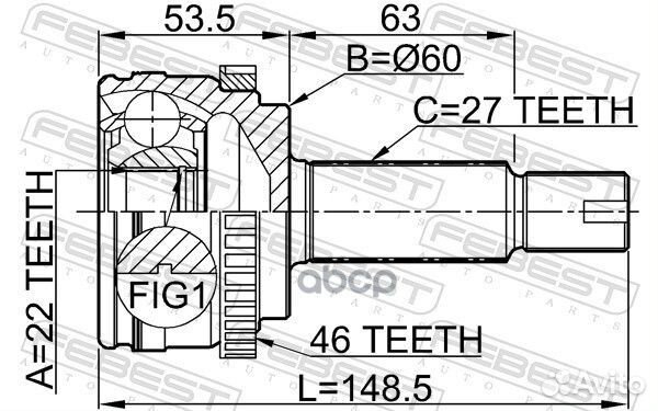 ШРУС наружный 22X60X27 hyundai I30 08- 2210cera