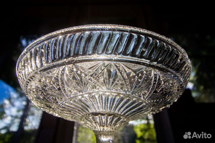 Антикварная ваза на ножке стекло Царская Россия