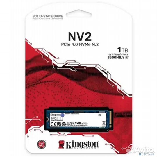 Kingston SSD 1Tb M.2 SNV2S/1000G NV2 M.2 2280 NVMe