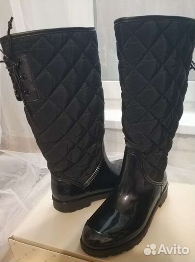 Женские резиновые утепленные сапоги