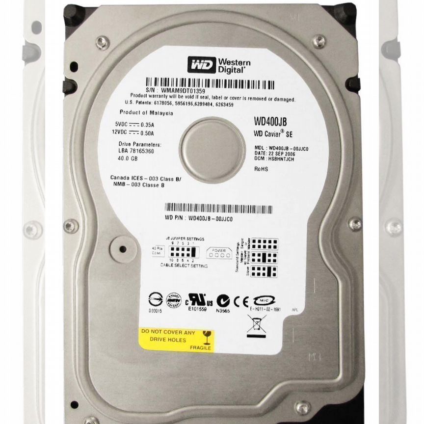 [WD400JB] Жесткий Диск Western Digital 40gb Ide 3.5 Wd400jb