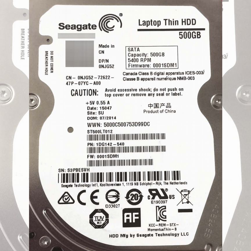 [0NJG52] Жесткий Диск Dell 500gb Sata2 5400 2,5 Hdd 0njg52