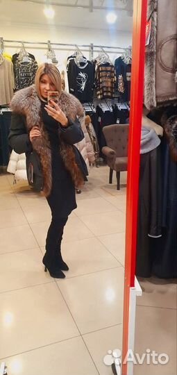 Пуховик с натуральным мехом