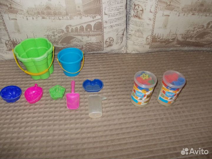 Умный живой песок с формочками 2 шт., ведра +савок