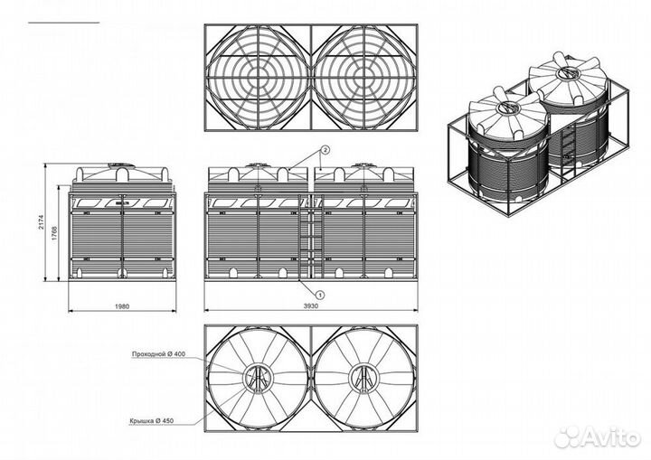 Емкость для минеральных удобрений Polimer Group V 5000 кас