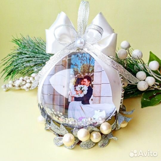 Ёлочный шар с фотографией / Фотошар