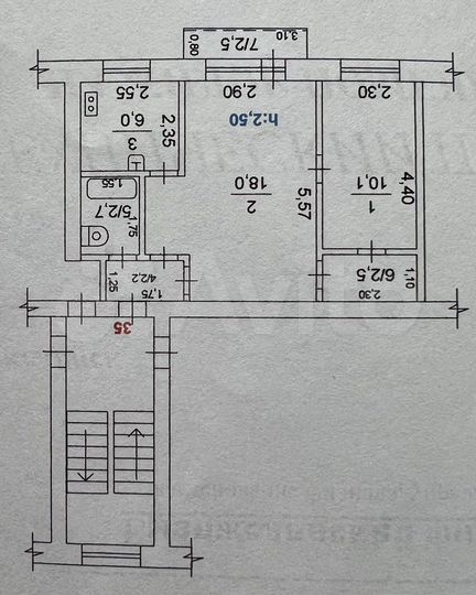 2-к. квартира, 41 м², 4/5 эт.