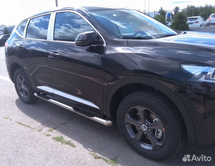 Пороги труба с проступью Haval F7X 2019+