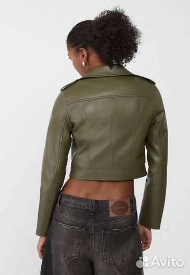 Кожаная куртка stradivarius
