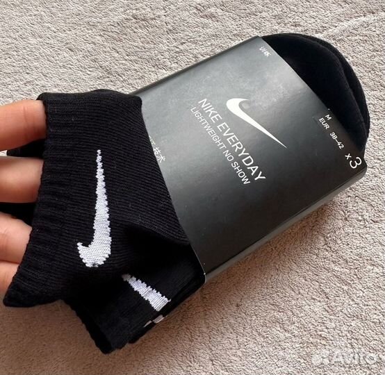 Короткие черные носки Nike (M,L). Оригинал