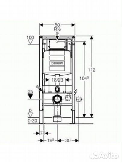 Geberit Инсталляция с клавишей Delta30