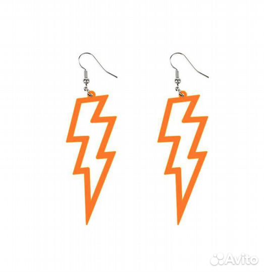 Серьги- молния контур в стиле 80-90х