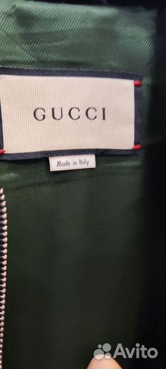 Мужской кожаный бомбер gucci